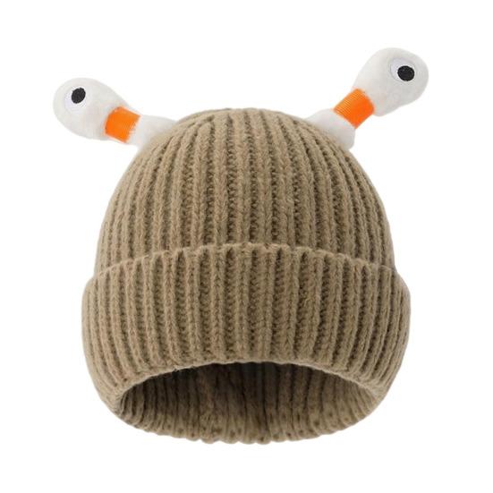 Woolen Hat with Night Light Antenna Decor Warm Knitted Beanie Children Photo Prop Headwear Skiing Hiking Thermal Cap for Adults Teens