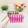 Tragbare gestreifte Make-up-Tasche, kleine Größe, hochwertige Handtasche, tragbare Mini-Make-up-Aufbewahrungstasche, wasserdichte Damentasche cs013