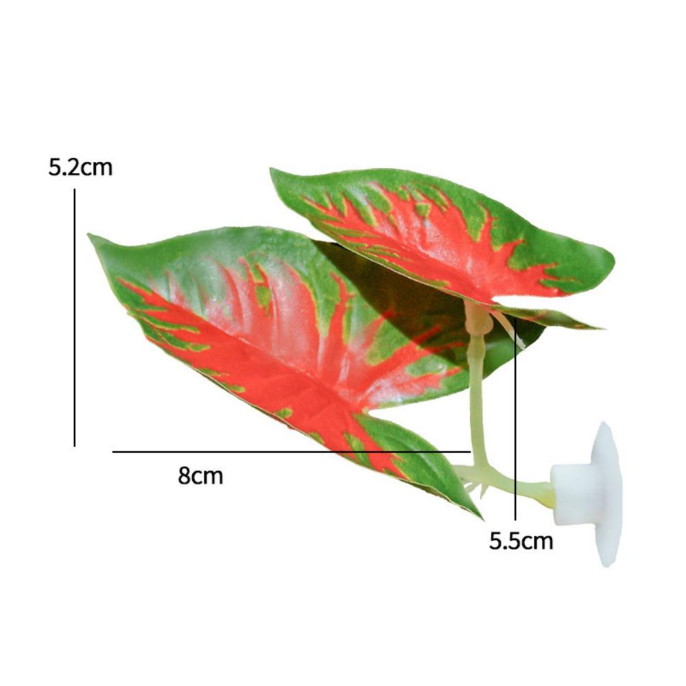 Plastic Betta Fish Leaf Pad Suction Cup Reptile Basking Area Practical Fish Hiding Habitat  Reptile