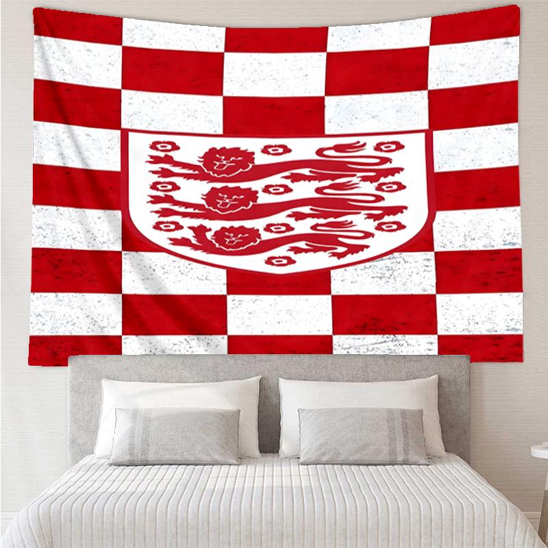 1PC England Football Crest Printed Tapestry Room Decoration Wall Hanging for Living Room Bedroom, dormitory, Birthday and Christmas gifts