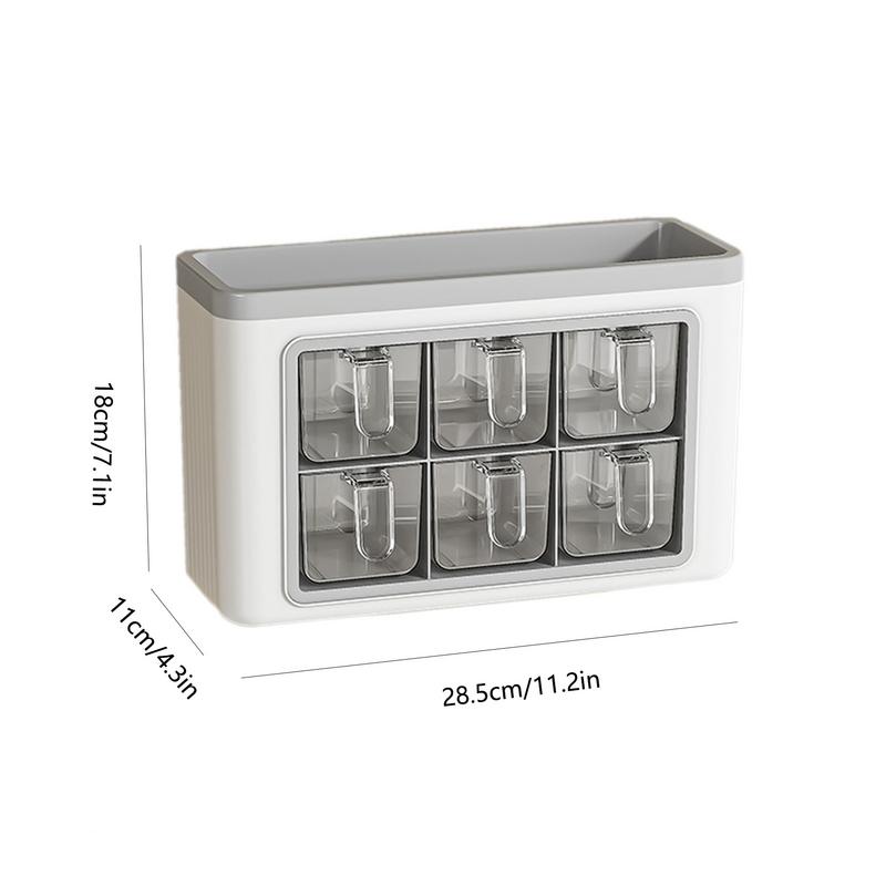 Cutie de Depozitare Condimente Montată pe Perete Cutie de Depozitare Piper Bucătărie Set Borcane Condimente Montate pe Perete Adezive Pentru Bucătăria de Acasă