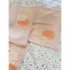 Used Bargain item Coral pink chrysanthemum lining with remaining cloth attached