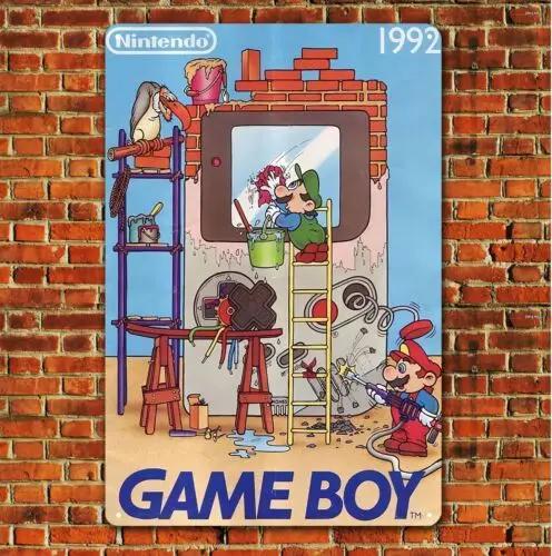 1 шт., Металлическая табличка - Игровой автомат Game Boy (Размер ) 20x30cm（7.8x11.8inch）