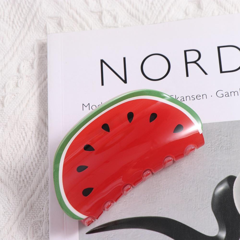 Holder Orange Hairgrips Srawberry Watermelon Fruits Hair Claw Women Shark Clip Korean Hair Clips