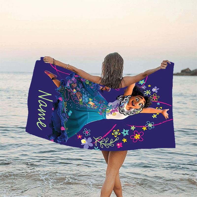 1pc Princess8 Beach Towel with Custom Name, Beach/Swimming/Bath/Picnic/Camping Towel, Suitable for Seaside Beaches
