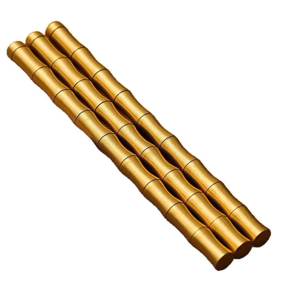Brass Retro Bamboo Metal Barrel Pen - Neutral Business Signature with Creative Sections
