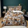 Animal Duvet Cover Set Cartoon Kittens Funny Smiling Doodle Humorous Twin Bedding Set Polyester Quilt Cover