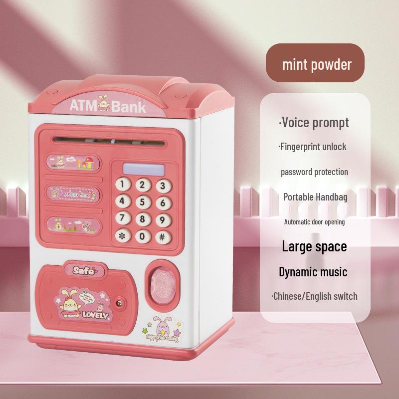 Large Cartoon Piggy Bank with Lock: Automatic Deposit/Withdrawal Savings Jar for Kids, Password-Protected Gift