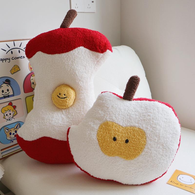 2 Styles Fruit Apple Pillow Stuffed Toy Filled Doll Fruit  Apple Core Cushion Pillow Soft Plush Baby Girl Birthday Gift