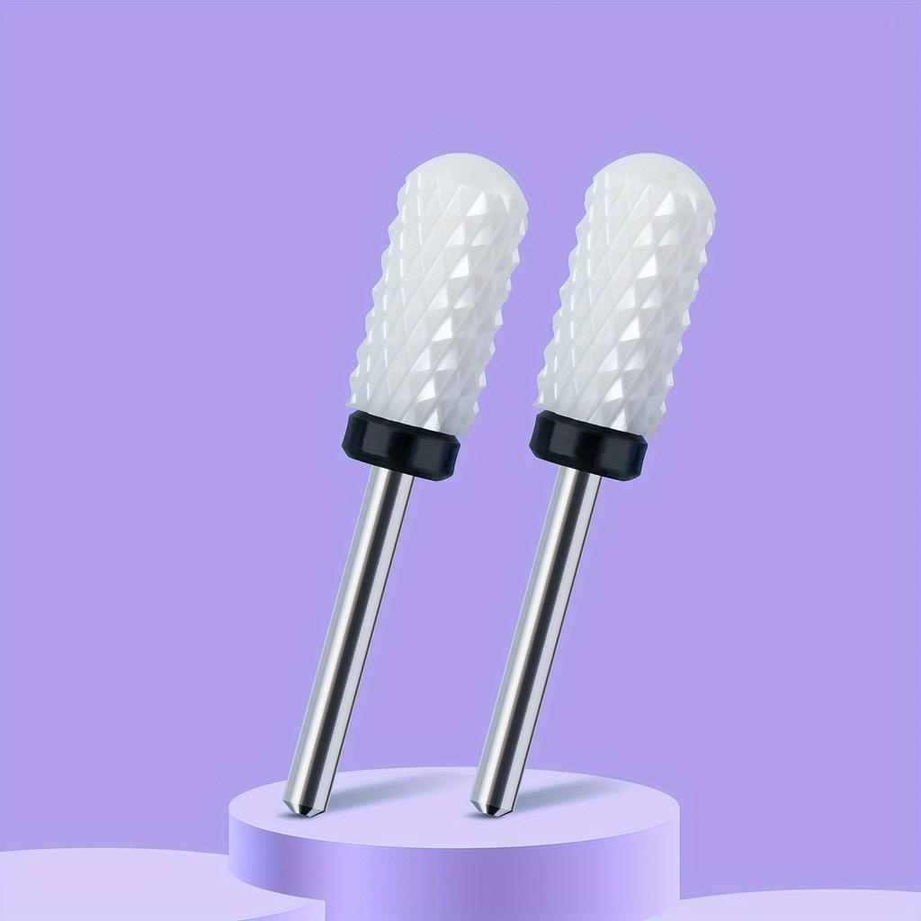 2PCS Tungsten Carbide Nail Drill Bits Gel Polish Remover 3/32 Inch Nail Art Files Cuticle Milling Cutter For Manicure Pedicure