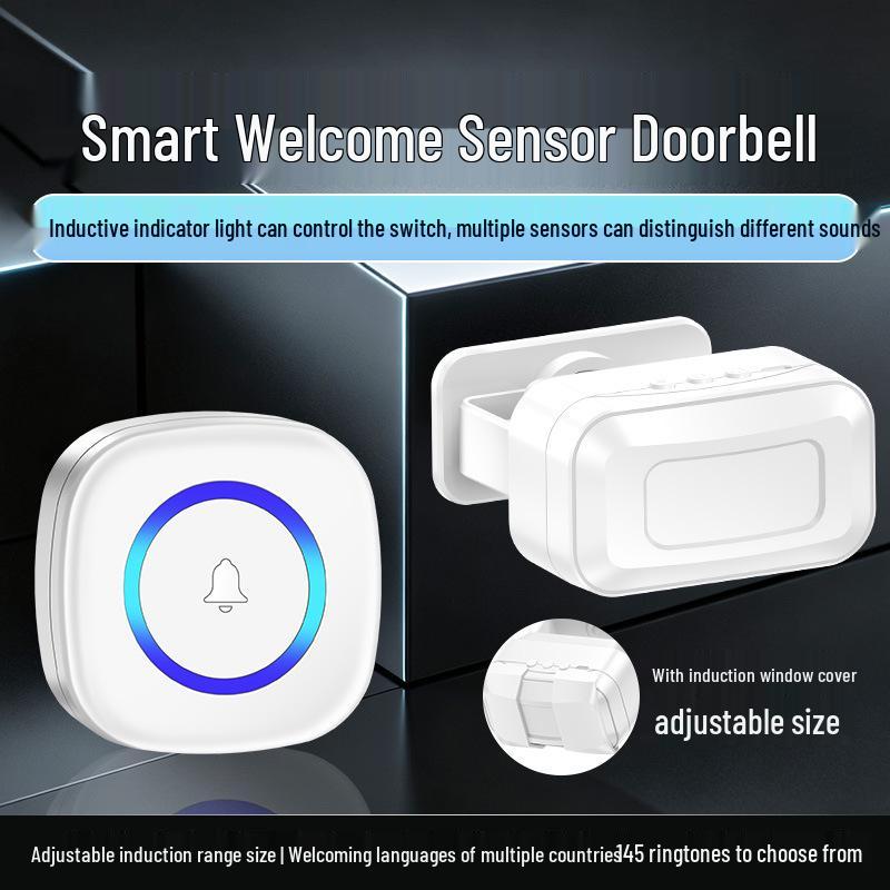 Introducing the Infrared Doorbell Long-Distance Welcomer: Split-Type Alarm with Voice Prompt for Store Entrances.