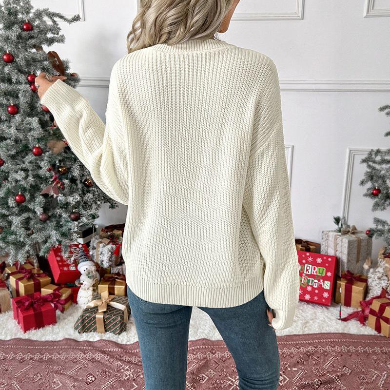Women's Plaid Patchwork Bowknot Knitwear Pullover Sweater