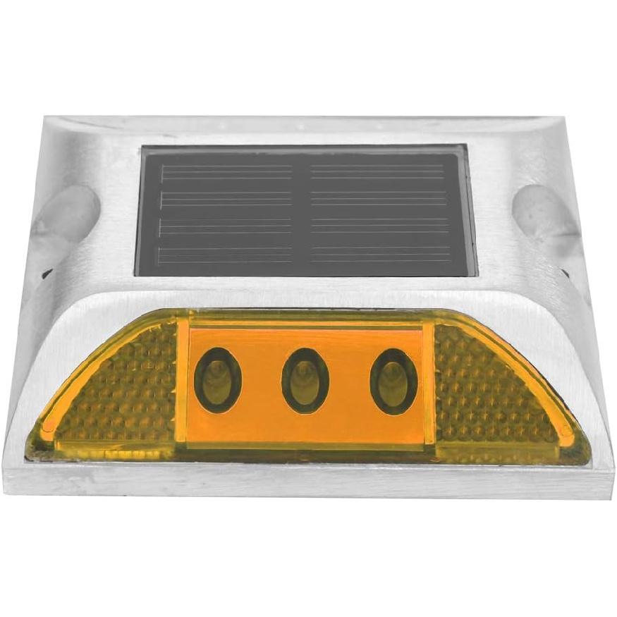 LED Road Reflector,Solar Power Ground Marker Lights,Waterproof Outdoor Driveway Road Highway Spike Lamp,Road Ground Light for for