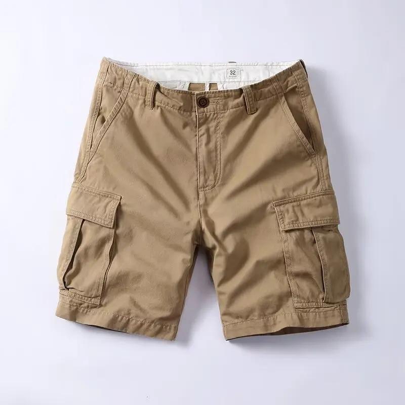 Pantaloncini Casual da Uomo in Cotone Pantaloncini Cargo per Viaggi Quotidiani Pantaloni Corti in Twill Monocolore Estate Pantaloni da Tuta di Alta Qualità