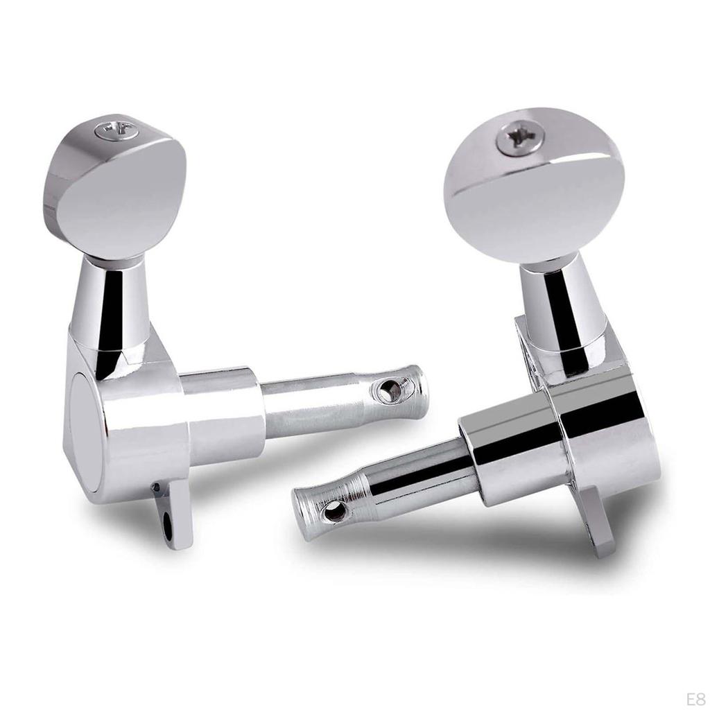 6 Pieces Guitar Tuning Pegs Knobs with Mounting Screws Gear Ratio 1:14 Sealed Tuners