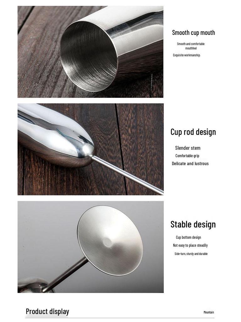 304 Stainless Steel Cocktail & Champagne Goblet, 250ml Metal Wine Glass for Bar & KTV.