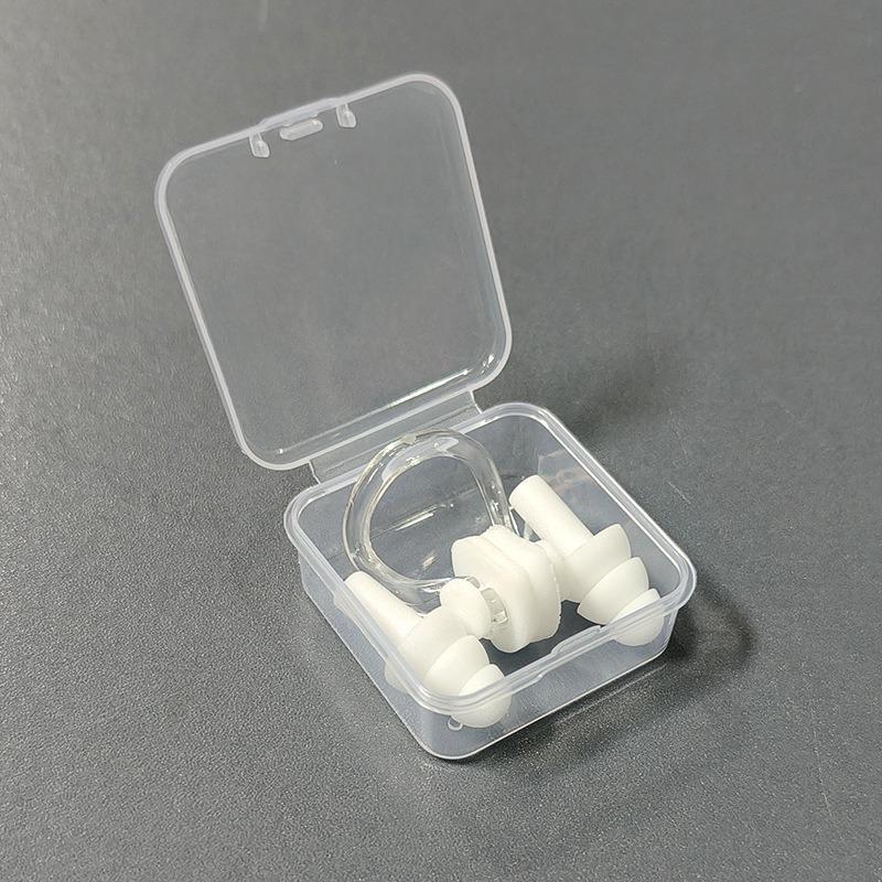 Nose Clip Earplug Set with Soft Silicone Three-layer Waterproof Swimming Equipment