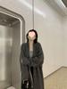 Women's Gray Oversized Knit Sweater Coat: Mid-Length, Over-the-Knee, Autumn/Winter, Thickened Lazy Style.