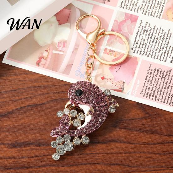 Sparkling Keyring Rhinestone Dolphin Keychain Sea Animal Car Key Ring Holder Backpack Ocean Purse Handbag Charm Christmas Birthday Gifts for Lovers