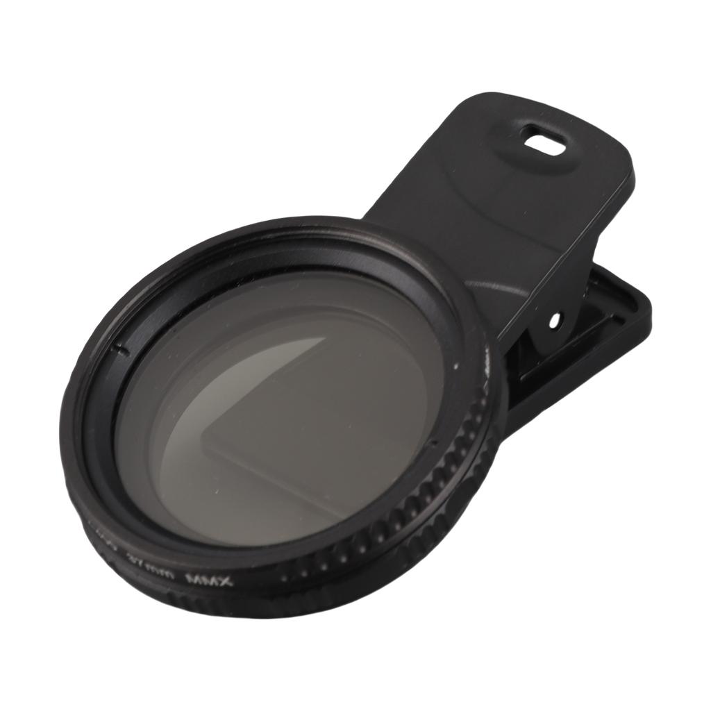 37MM Professional Clip On Phone Filter Lens ND2 400 Adjustable Neutral Density Filter with Phone Clip Lens Protector