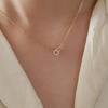 Necklace Interlocking Small Diamond Double Ring Extremely Thin Temperament Simple Collarbone Chain Gift New Style Trend