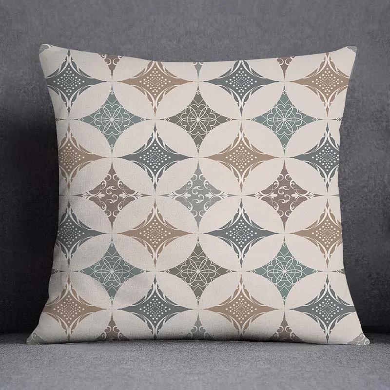 

Скандинавский цветок с геометрическим узором, декоративная квадратная наволочка для домашнего офиса, наволочка 40x40cm