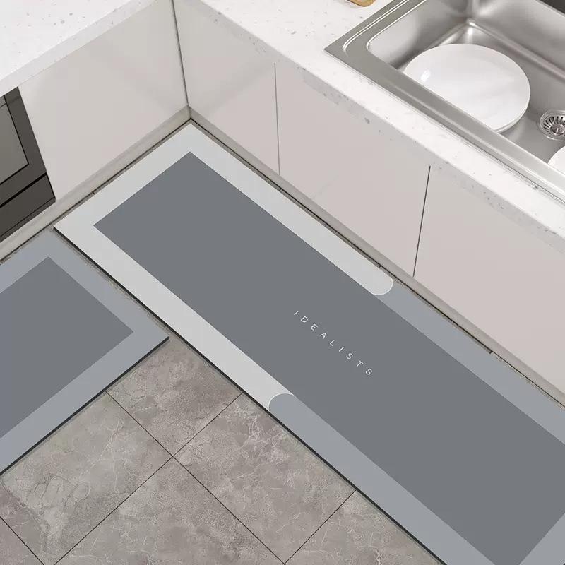 Diatom Mud Non-slip Kitchen Floor Mat - Oil-proof, Waterproof, Dirt-resistant, Absorbent, Wash-free Entrance Foot Pad.