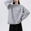 Retro Contrasting Color Crew Neck Sweater Women's Clothing Autumn and Winter New Loose and Lazy Wind Soft Waxy Thickened Pullover Knitted Sweater Top