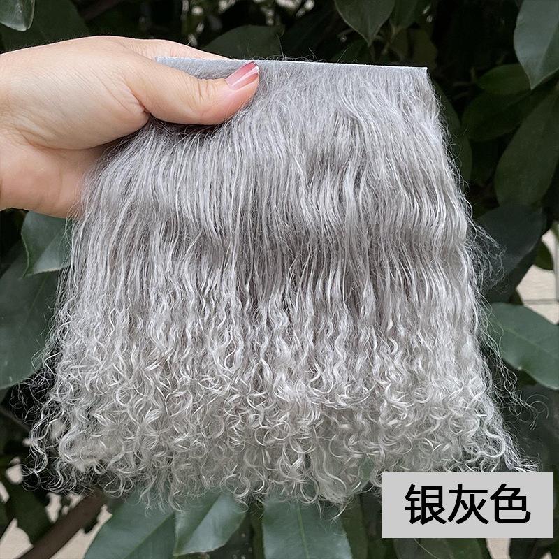 Niedliche Mongolei Fell Schaffell Wolle Extensions Lockige Textur Haarsträhne Lockige Haarverlängerungen Für Sd Blyth Perücken Haare Für Bjd Puppen