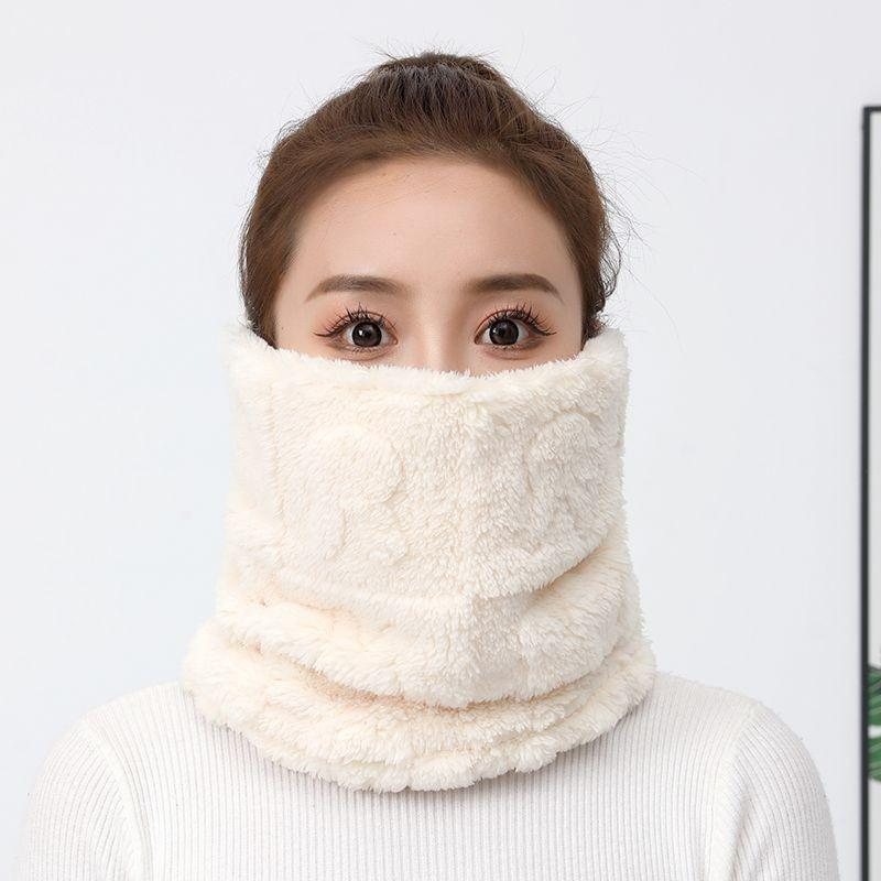 

Плюшевий шарф-снуд зі штучного хутра однотонний м який бафф милий однотонний вітрозахисний зігрівач шиї маска для лиж для жінок для щоденного використання зимовий для вулиці one size бежевий