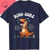 Dinosaur Workout Gym Fitness Lifting Weights Cute Dino Sore Black Cotton Short Sleeve T-Shirt Harajuku Camiseta Hombre