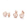 Purple Gold Inlaid Zircon Crown Pendant Light Luxury Plated Rose Gold Color Gold Necklace