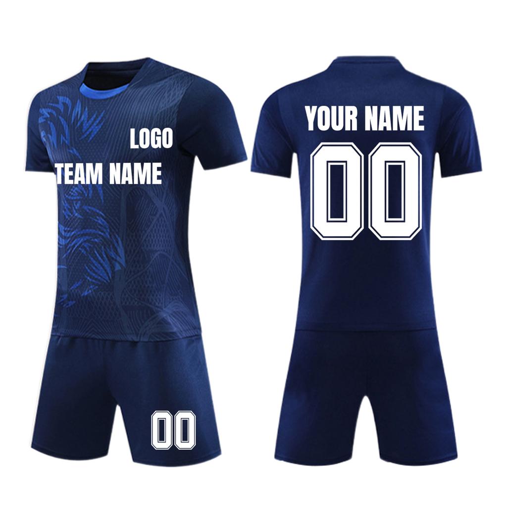 Personalisierte Shirts Kit Herren Mädchen mit Namen Nummer benutzerdefinierte Fußballtrikots für Jungen Trainingsanzug