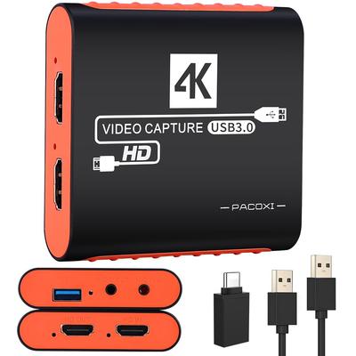 This Capture Card Features 4K HDMI Passthrough, 1080P 60Hz USB 3.0 Video Game Capture Card, High-speed Transfer, Low Latency, Suitable for Live Game S