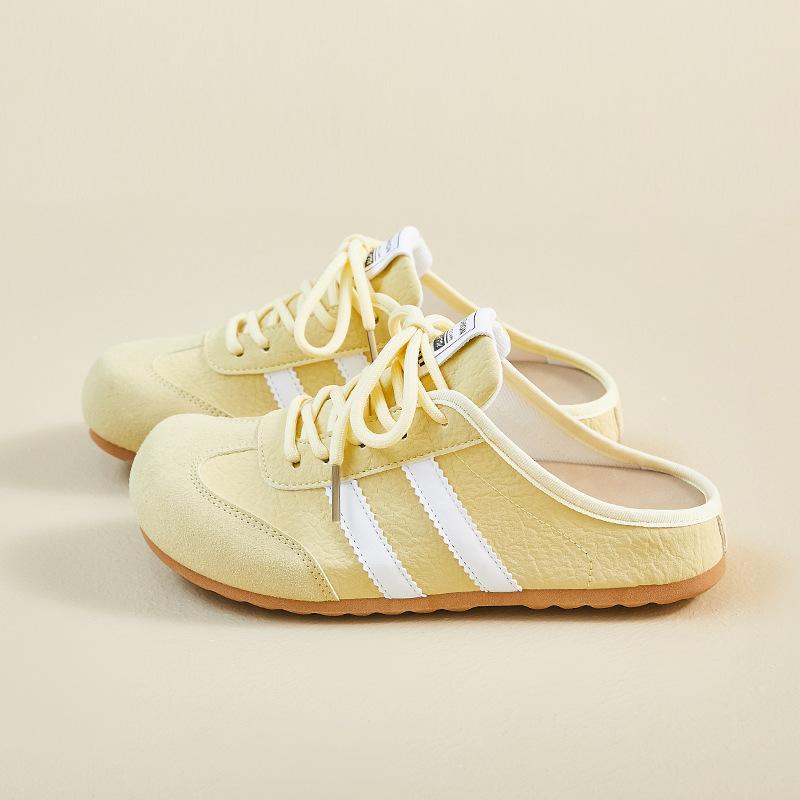 Damenschuhe 2026 Sommer Neue Mode Bequem Rutschfest Schnürung Halb-Slipper Atmungsaktiv Absatzsteigerung Plateau Freizeitschuh