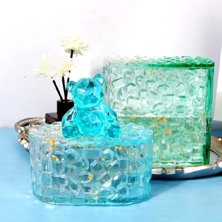 Box Resin Mold Storage Box Resin Molds Silicone Jewelry Box Resin Mold with Lid
