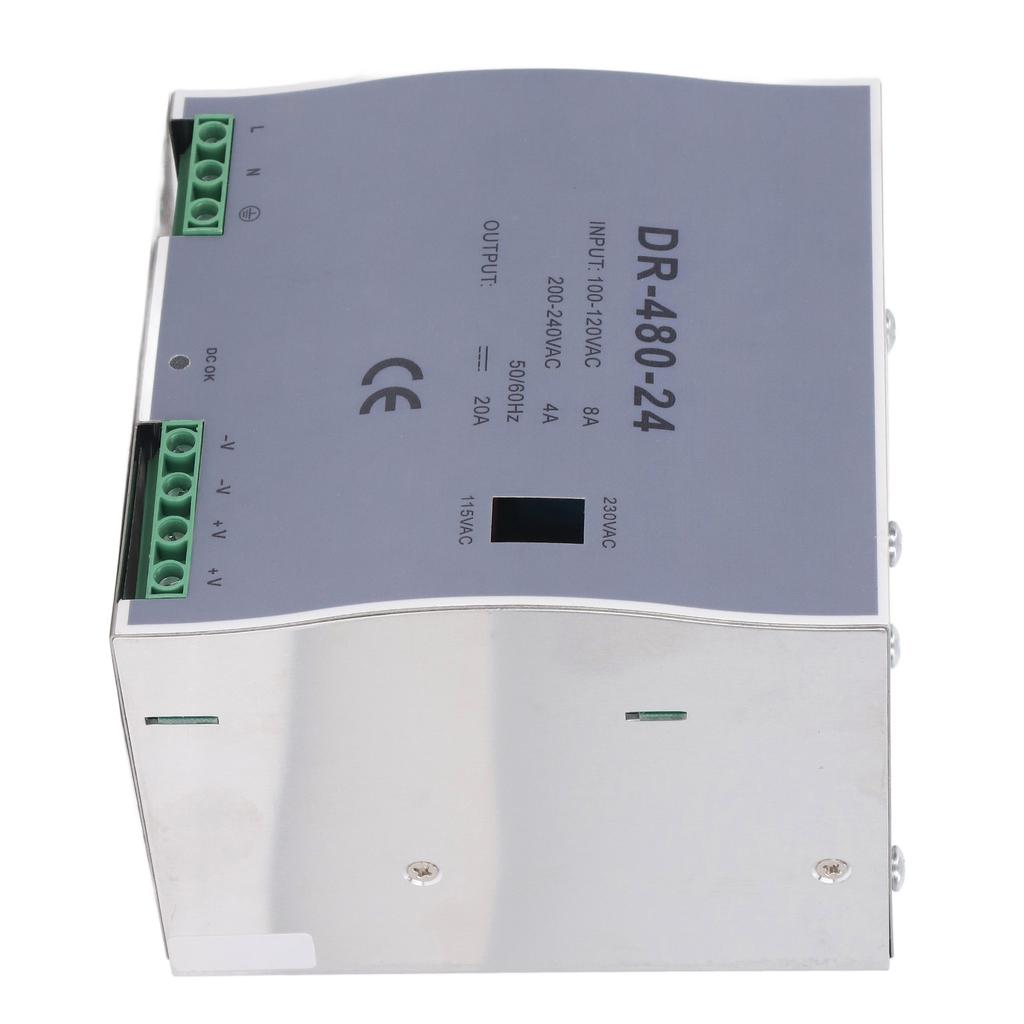 AC to DC Power Supply 480W Single Output DIN Rail Mount DC Switching Power Supply 100‑120VAC 200‑240VAC 24V