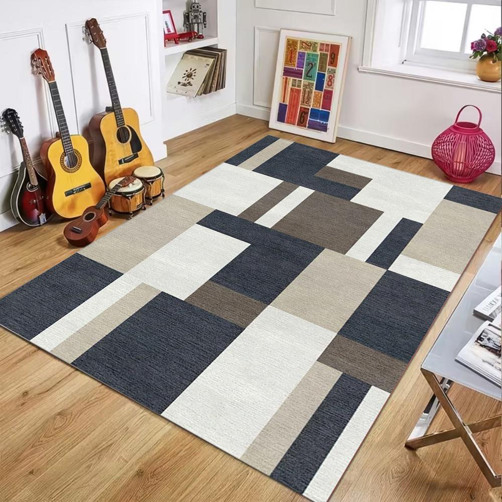 

Modern Stripe Design Non-Slip Indoor Rugs for Living Room, Soft Washable Carpets for Bedroom Dining Room Entryway Door Mat, 50X80CM
