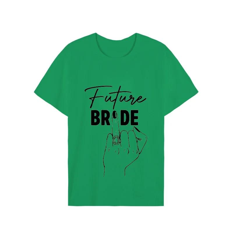 Women Team Bride T Shirt Future Bride Tops Bachelorette T-shirt Short Sleeve EVJF Tshirts Ring Finger Wedding Hen Party Tees