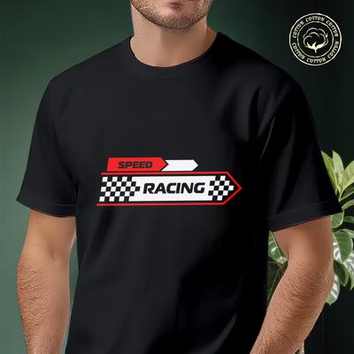 Shirt Cotton Casual T-shirts Race Car Motocross Sport Print Mens Summer Moto Cycling Sportswear