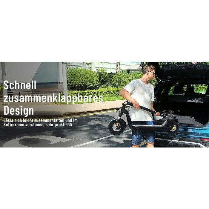 Scooter électrique JOYOR C10E certifiée ABE -- Moteur 500 W - Batterie 48 V-10,4 Ah - Pneus 10 pouces - Noir