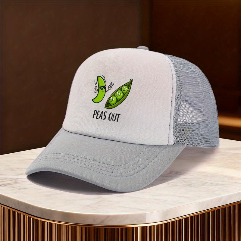 Peas Out Meme Trucker Hat Funny Vegetable Graphic Mesh Baseball Cap Casual Unisex