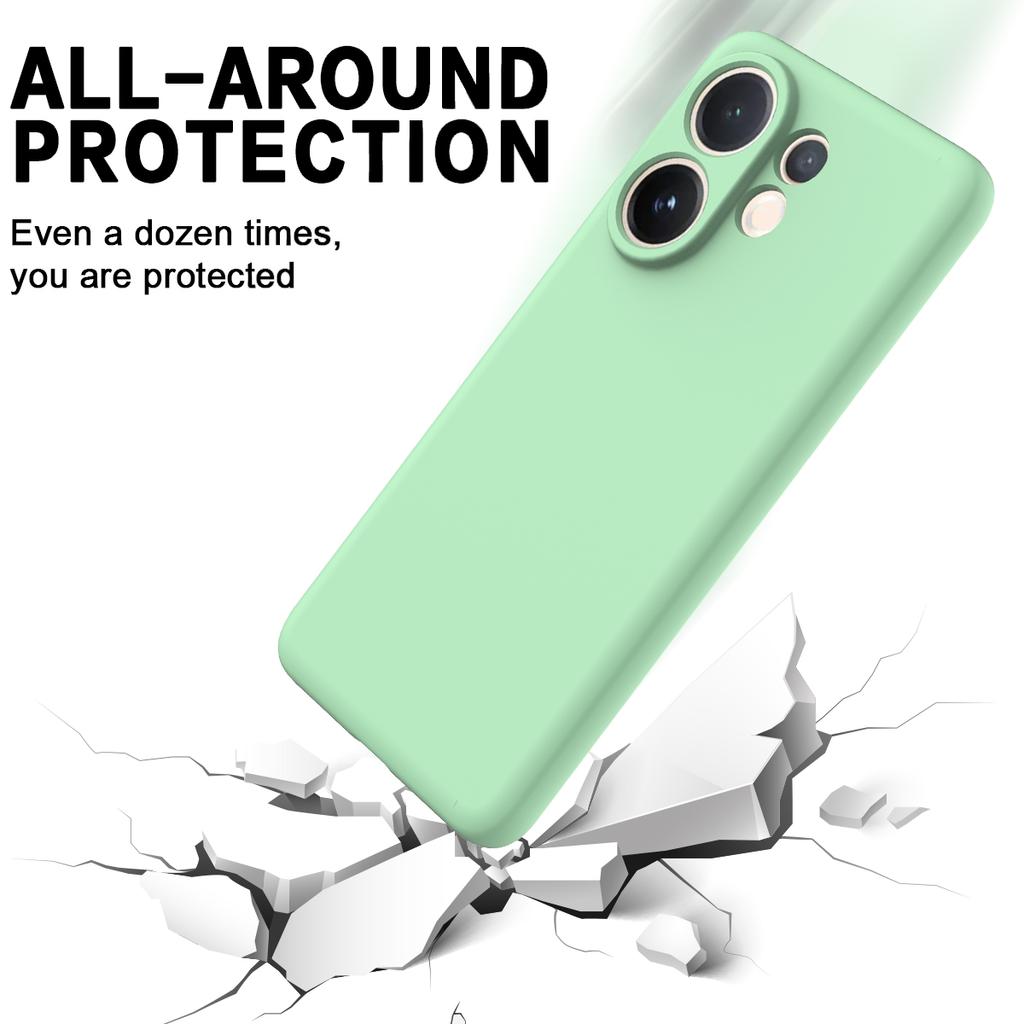 For vivo V60 5G/T4 Pro Liquid Silicone Case Phone Back Cover with Hand Strap