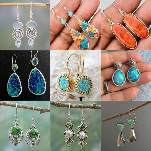 

Moonstone Крюк Мода Серьги Dangle Drop Ear женщинювелирный подарок