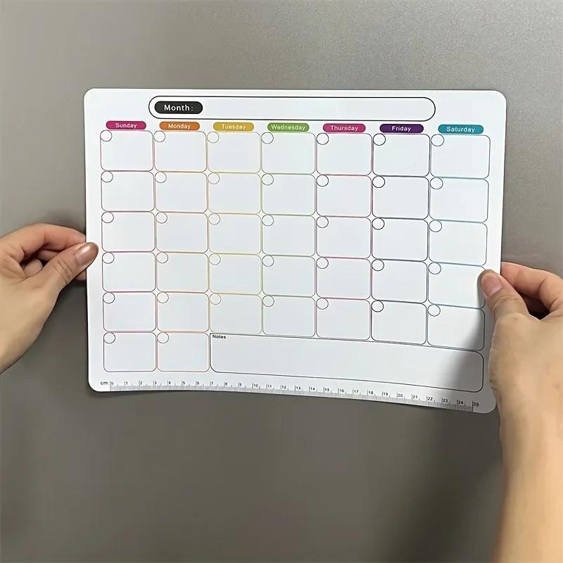 

A Refrigerator Magnet ,Monthly And Weekly Planner, Magnetic Calendar Sticker, Soft Note Message Board білий