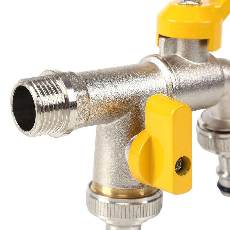§1 Set 1/2'' 3/4'' IBC Water Tank Connector Garden Hose Tap Faucet Adapter With 2 Outlets Irrigation Joint Replacement Fitting