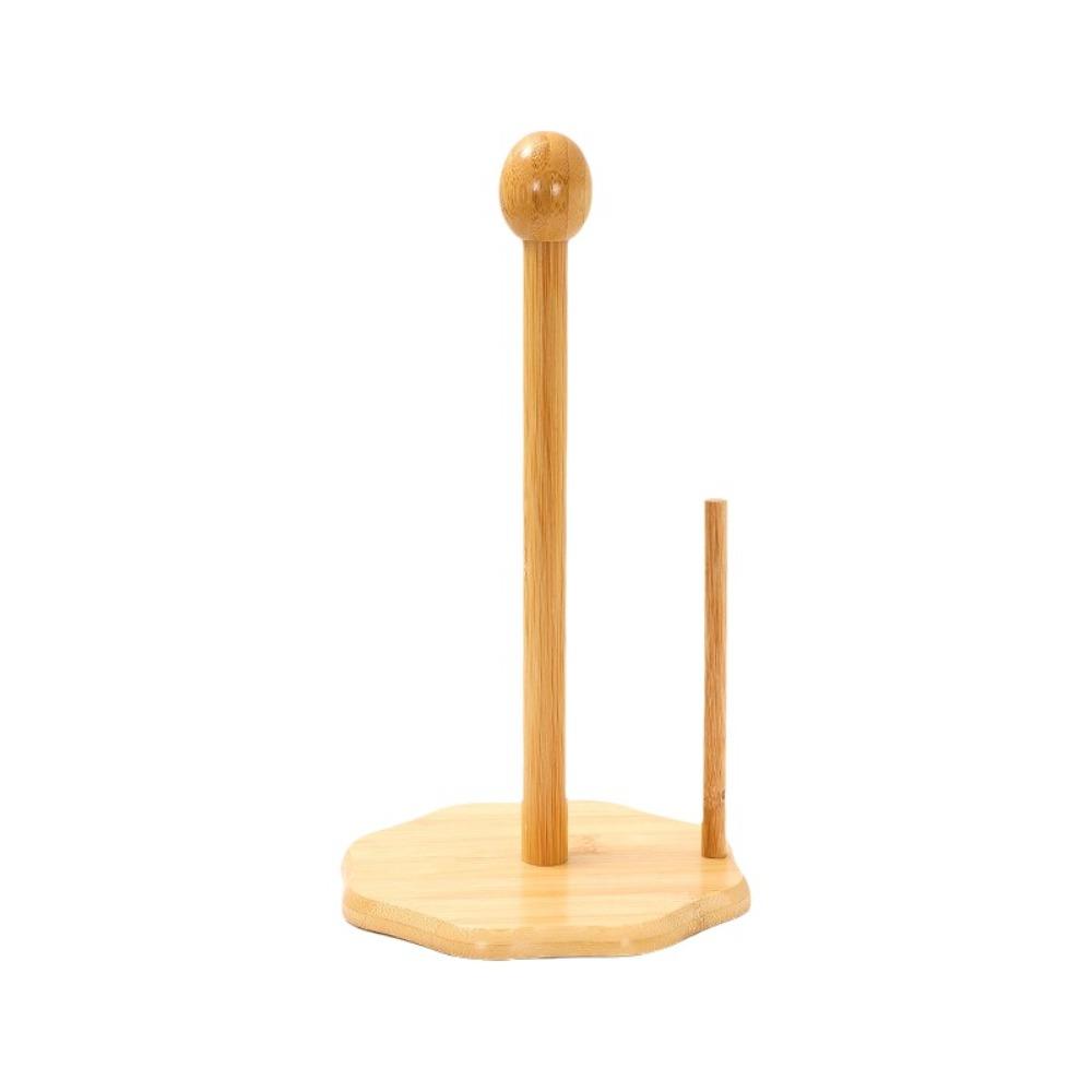 Bamboo Paper Towel Holder Minimalist Tissue Stand Practical Vertical Paper Holder  Kitchens Style B