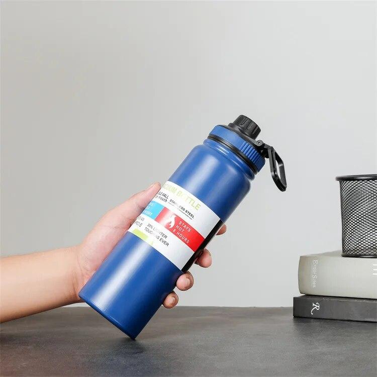 Tazza Termica da Esterno in Acciaio Inossidabile da 600/800/1000ML, Pentola Spaziale di Grande Capacità, Tazza da Acqua Portatile per Sport, Viaggio, Auto, Bollitore