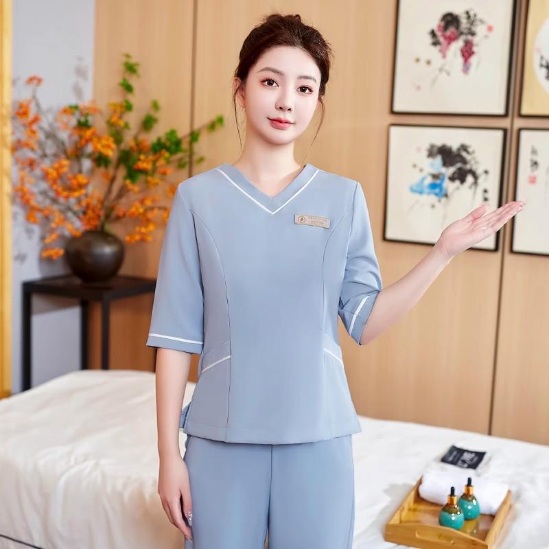 Women's High-End Beauty Spa Technician Pants Set for Head Therapists and Postpartum Recovery.