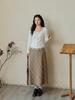 Korean High Waist Plaid A-Line Midi Skirt - Plus Size, Flaw-Slimming Women's Fall Fashion (66070)
